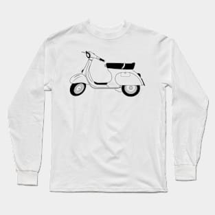 Vespa 125 Primavera Black Outline Long Sleeve T-Shirt